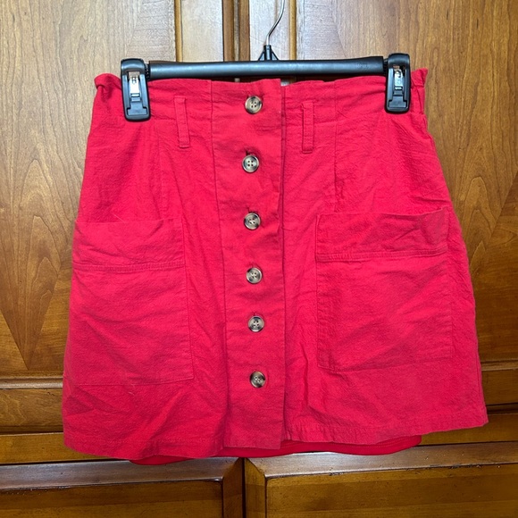 one clothing Dresses & Skirts - Red button down mini skirt size medium